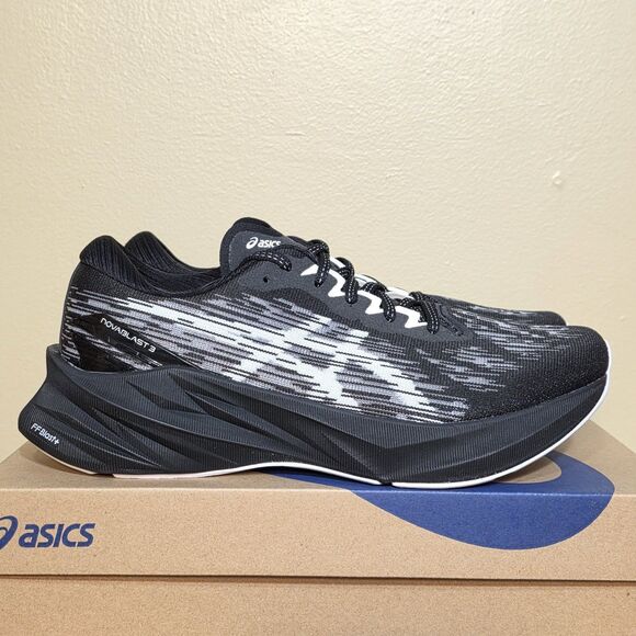 Asics Other - ASICS Novablast 3 Running Shoes Black White 1011B458-002 Men's Size 8.5 Women 10